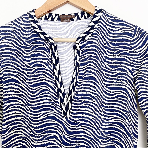 J. McLaughlin Navy White Tunic - Picture 2 of 9